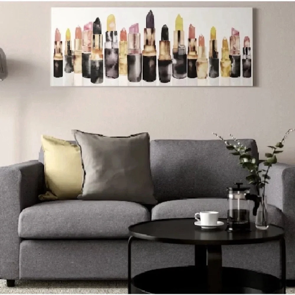 IKEA Lipstick Art Print canvas only - Black, white Makeup wall art Vanity